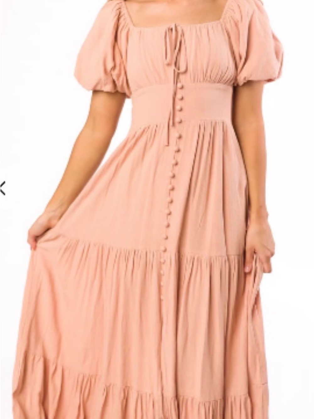 NWT Worth Collective Genevieve Tiered Maxi Dress Peach Clay XL